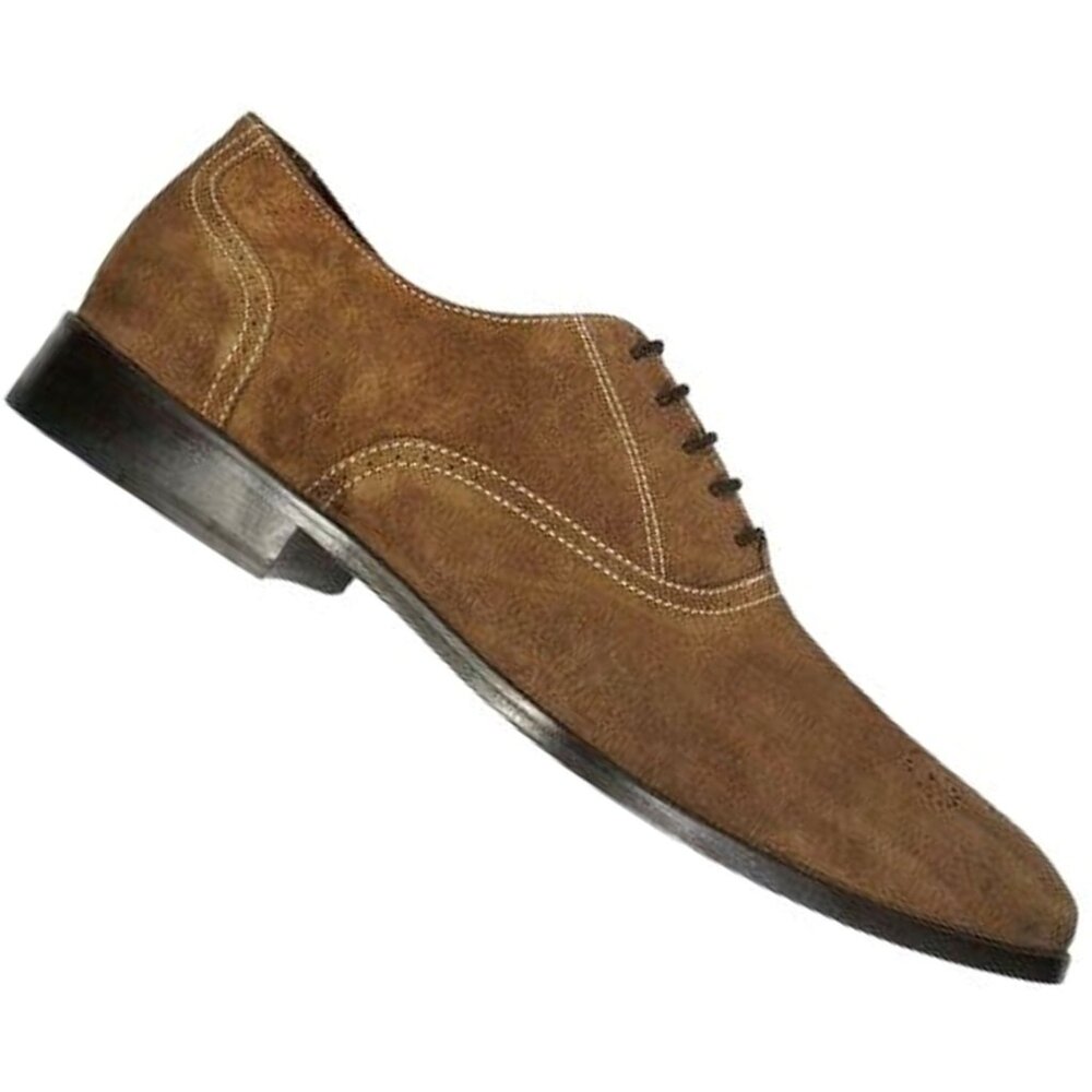 NEW Paul Drish Brown Suede Dress Shoes Mens 11 Leather Medallion-toe Oxfords 44 - Picture 11 of 11